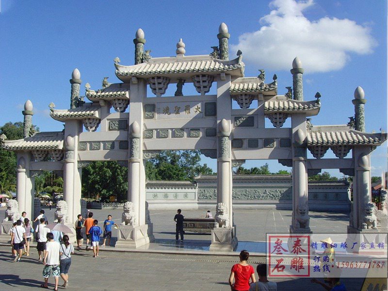 景區(qū)五門七樓牌坊門樓雕刻制作樣式[編號(hào)389]