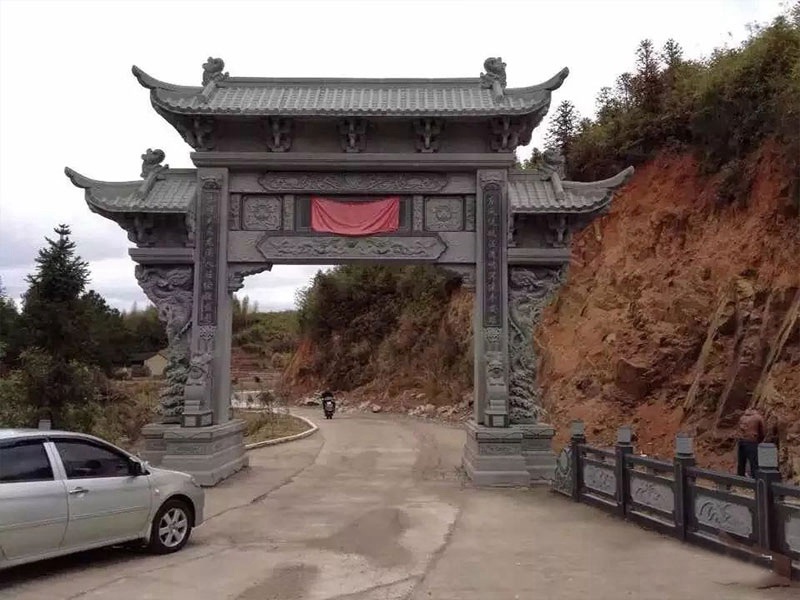 一門三樓寺廟石牌坊樣式（編號(hào)448）