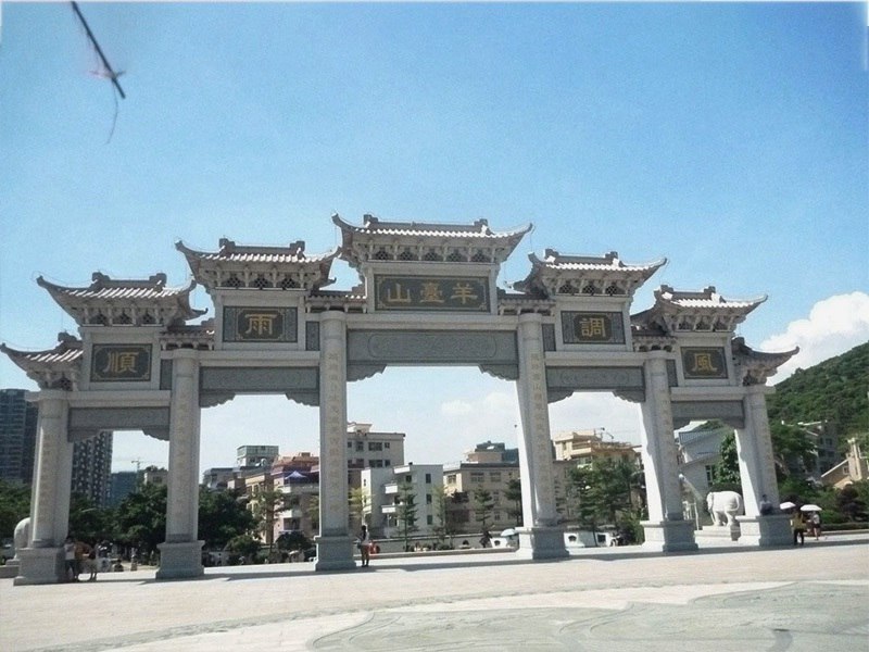 大型五門(mén)景區(qū)花崗巖石牌坊（004）