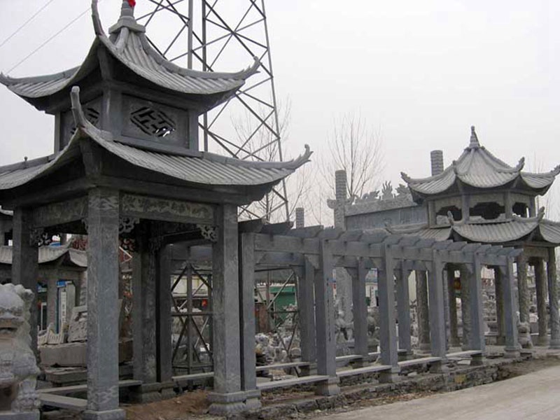 石雕城石雕長(zhǎng)廊亭子