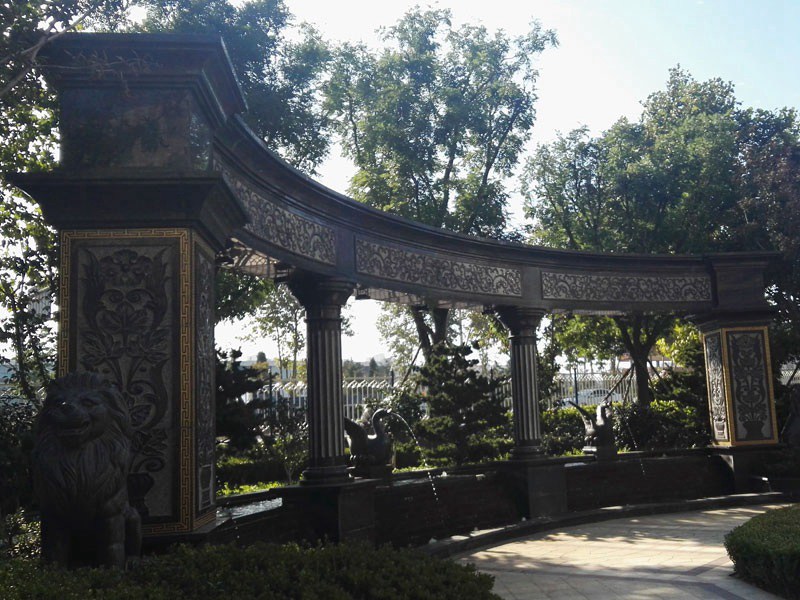 雕花復(fù)古西方風(fēng)格石雕長(zhǎng)廊