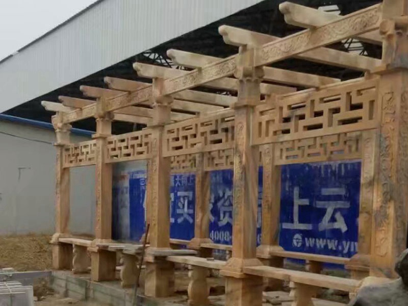 仿古做舊晚霞紅石雕長(zhǎng)廊