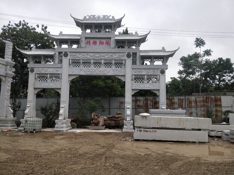 農(nóng)村三門(mén)五樓石門(mén)樓修建樣式